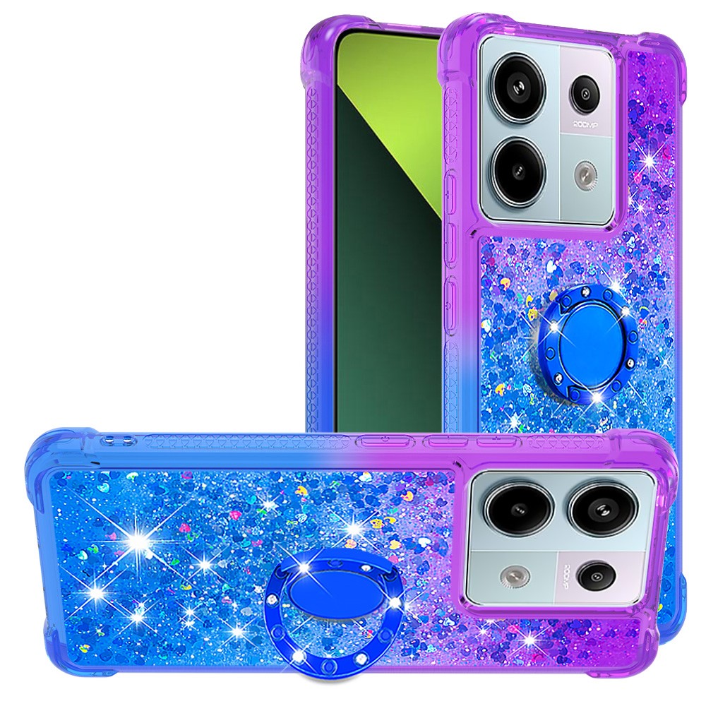 For Xiaomi Redmi Note 13 Pro 5G / Poco X6 5G TPU Case with Kickstand Gradiant Quicksand Shockproof Cover