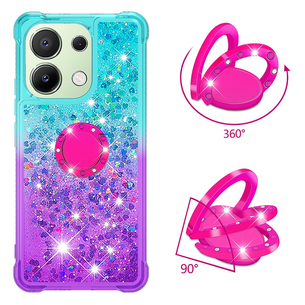 For Xiaomi Redmi Note 13 4G TPU Case with Kickstand Gradiant Quicksand Shockproof Cover