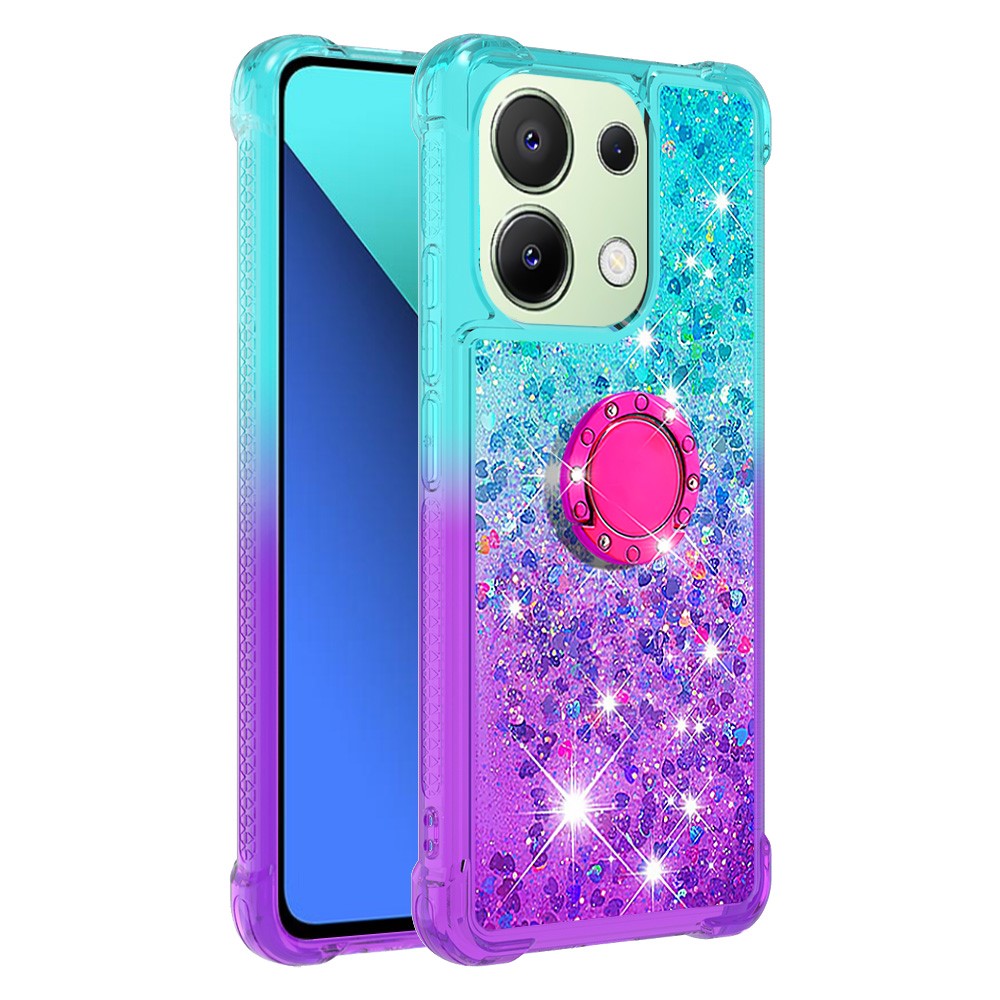 For Xiaomi Redmi Note 13 4G TPU Case with Kickstand Gradiant Quicksand Shockproof Cover
