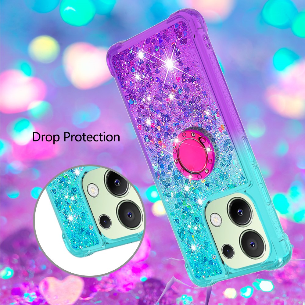 For Xiaomi Redmi Note 13 4G TPU Case with Kickstand Gradiant Quicksand Shockproof Cover