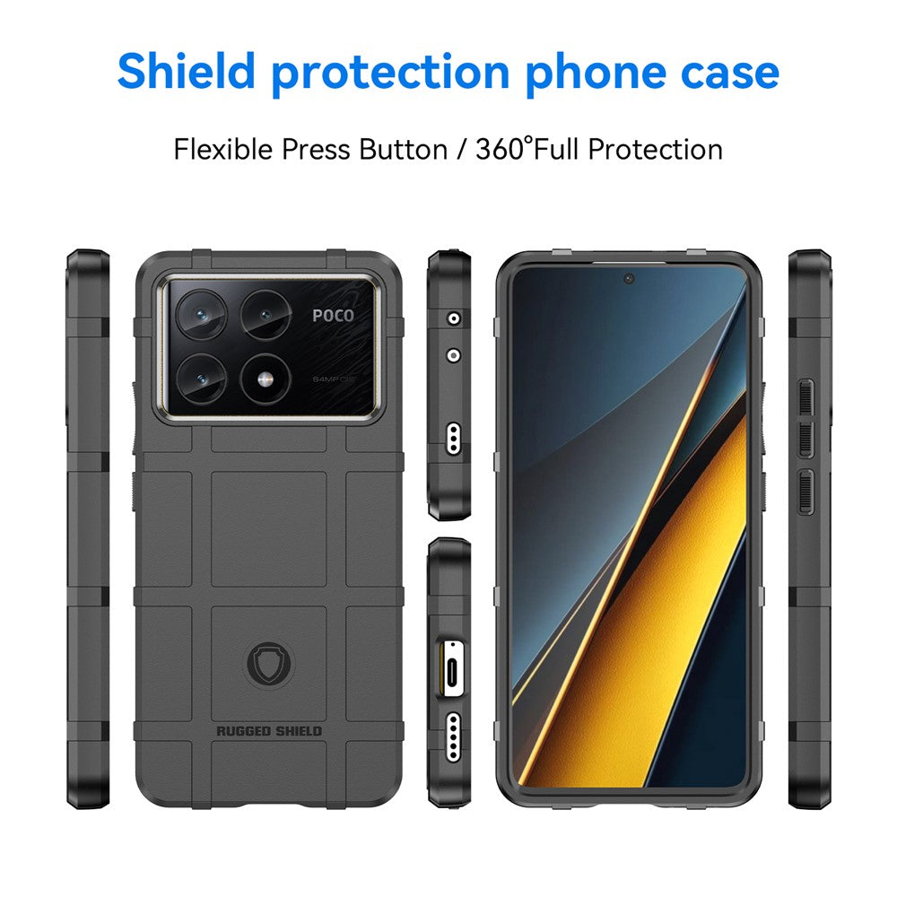 For Xiaomi Poco X6 Pro 5G / Redmi K70E 5G Case Square Grid Texture Non-slip TPU Phone Cover
