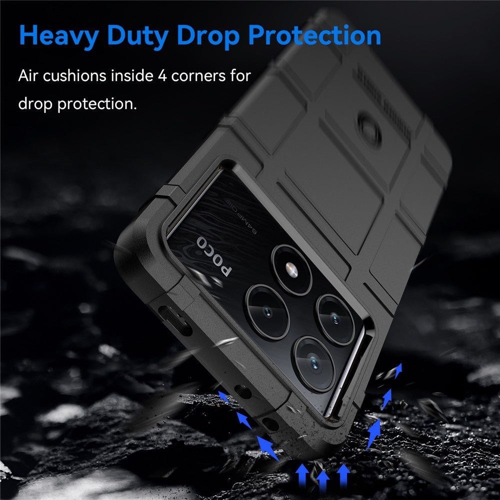 For Xiaomi Poco X6 Pro 5G / Redmi K70E 5G Case Square Grid Texture Non-slip TPU Phone Cover