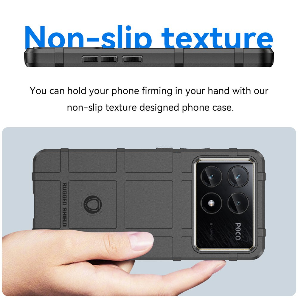 For Xiaomi Poco X6 Pro 5G / Redmi K70E 5G Case Square Grid Texture Non-slip TPU Phone Cover