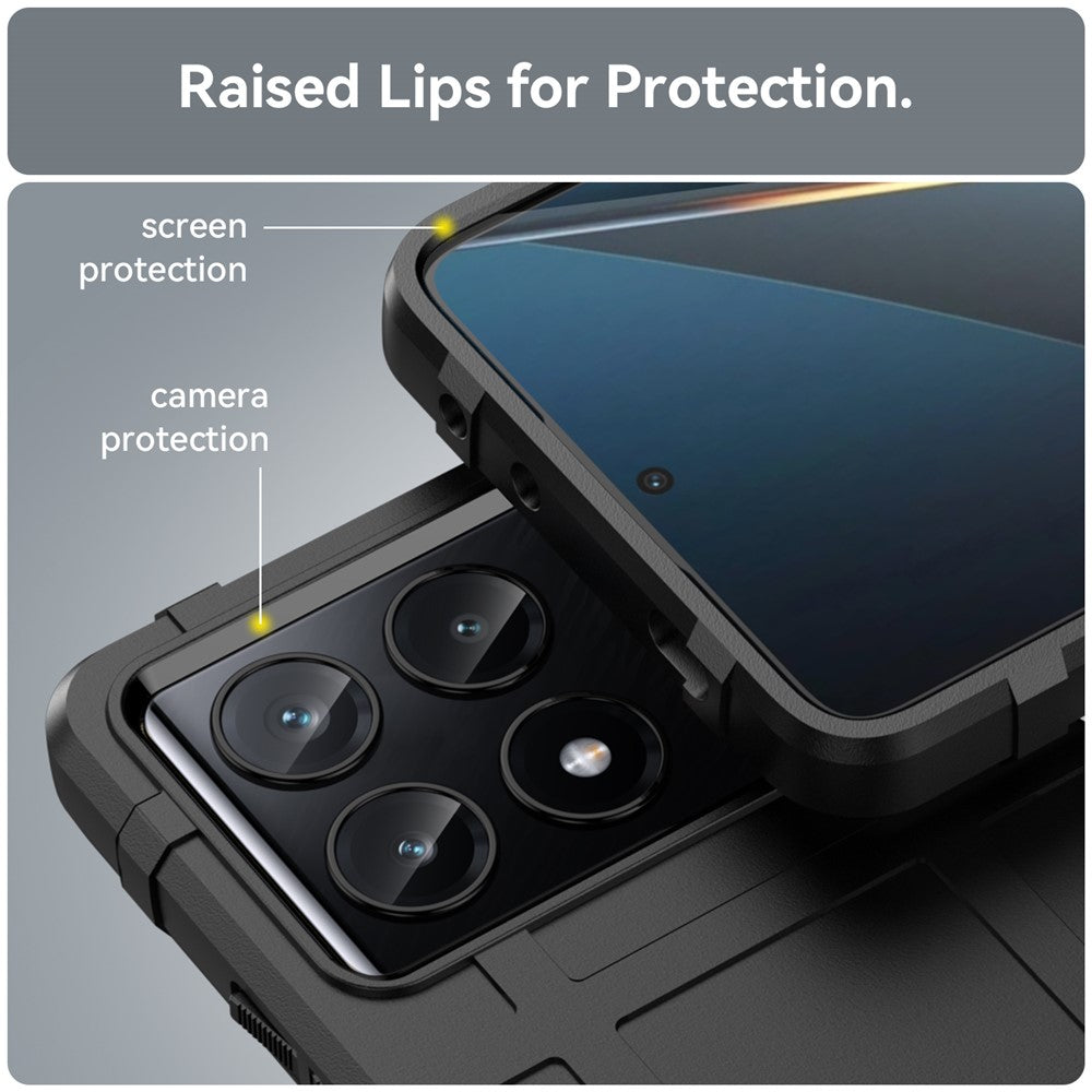 For Xiaomi Poco X6 Pro 5G / Redmi K70E 5G Case Square Grid Texture Non-slip TPU Phone Cover