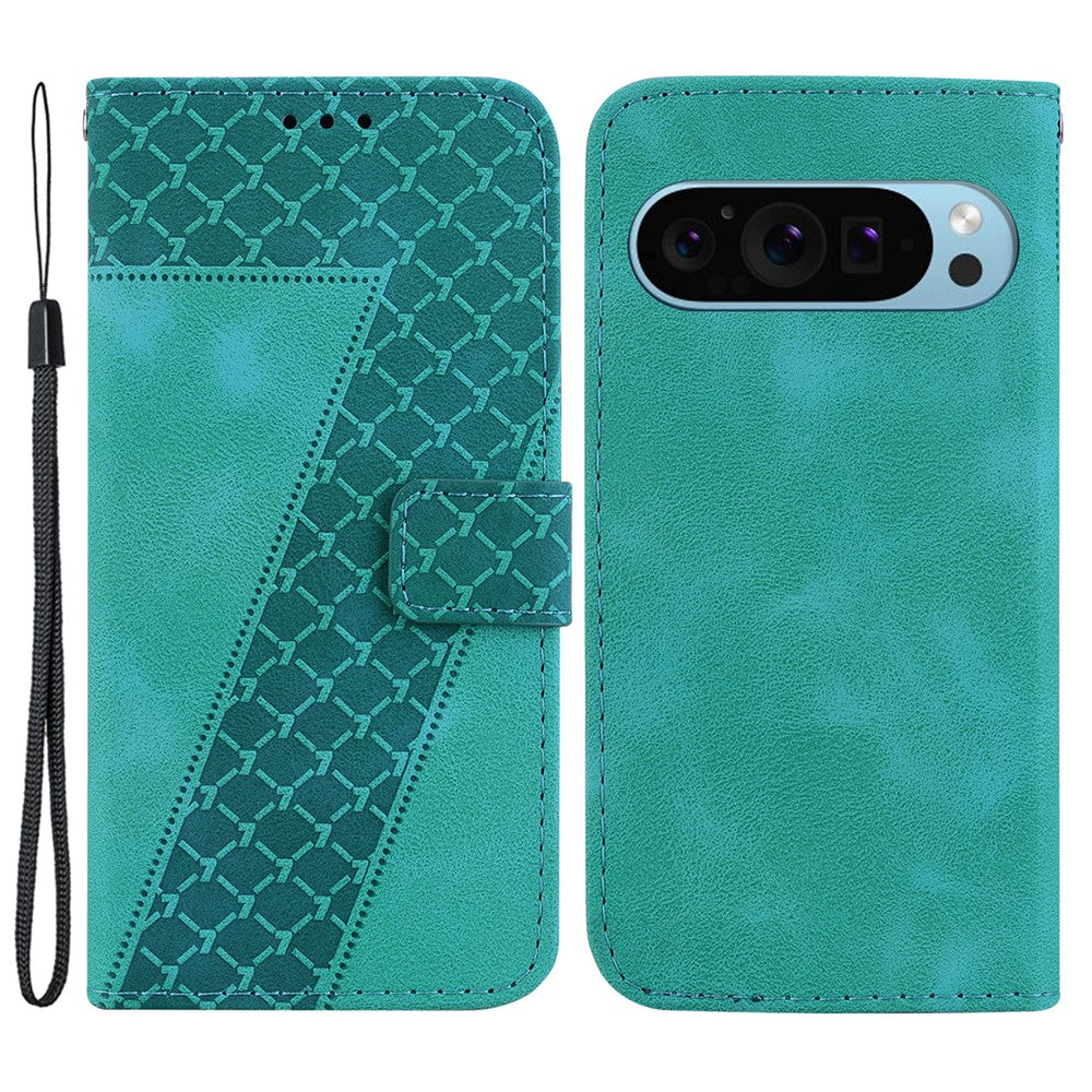 Pixel 9 Pro XL Leder-Wallet-Hülle – Mit Prägung & Ständer