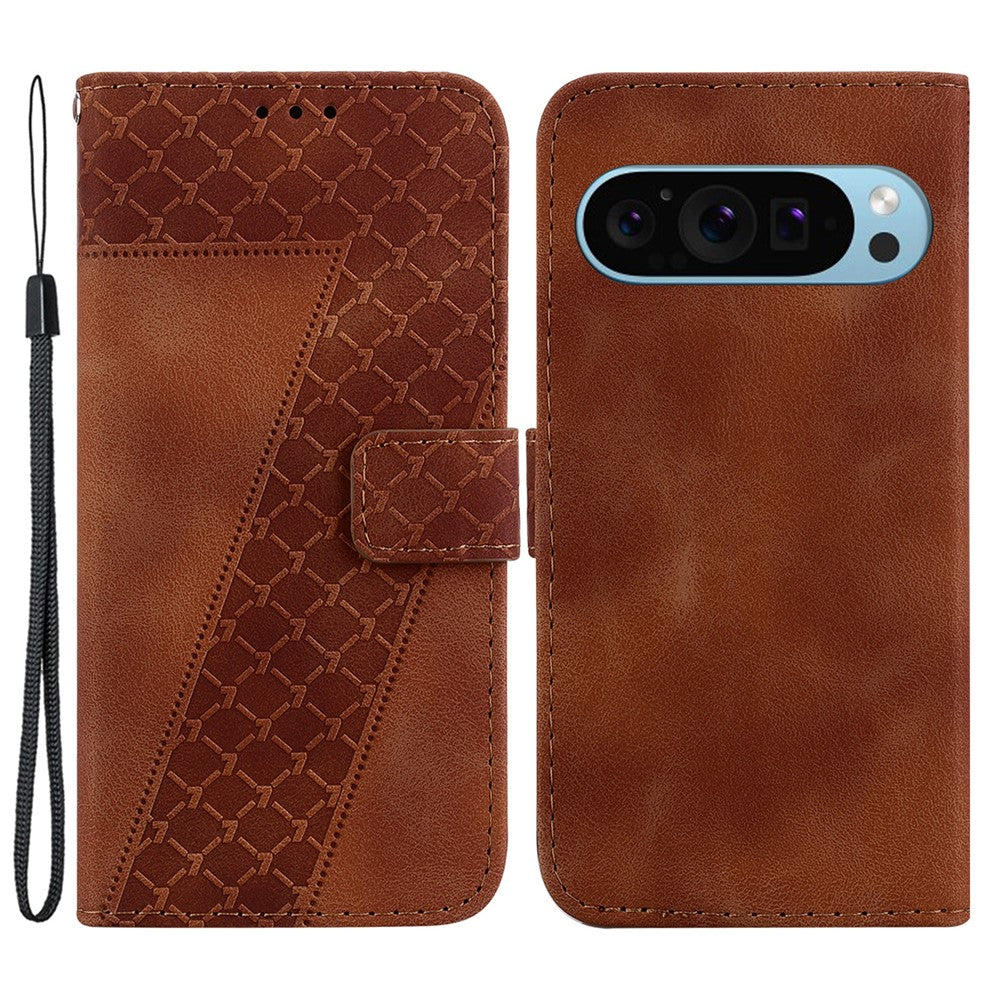 Pixel 9 Pro XL Leder-Wallet-Hülle – Mit Prägung & Ständer