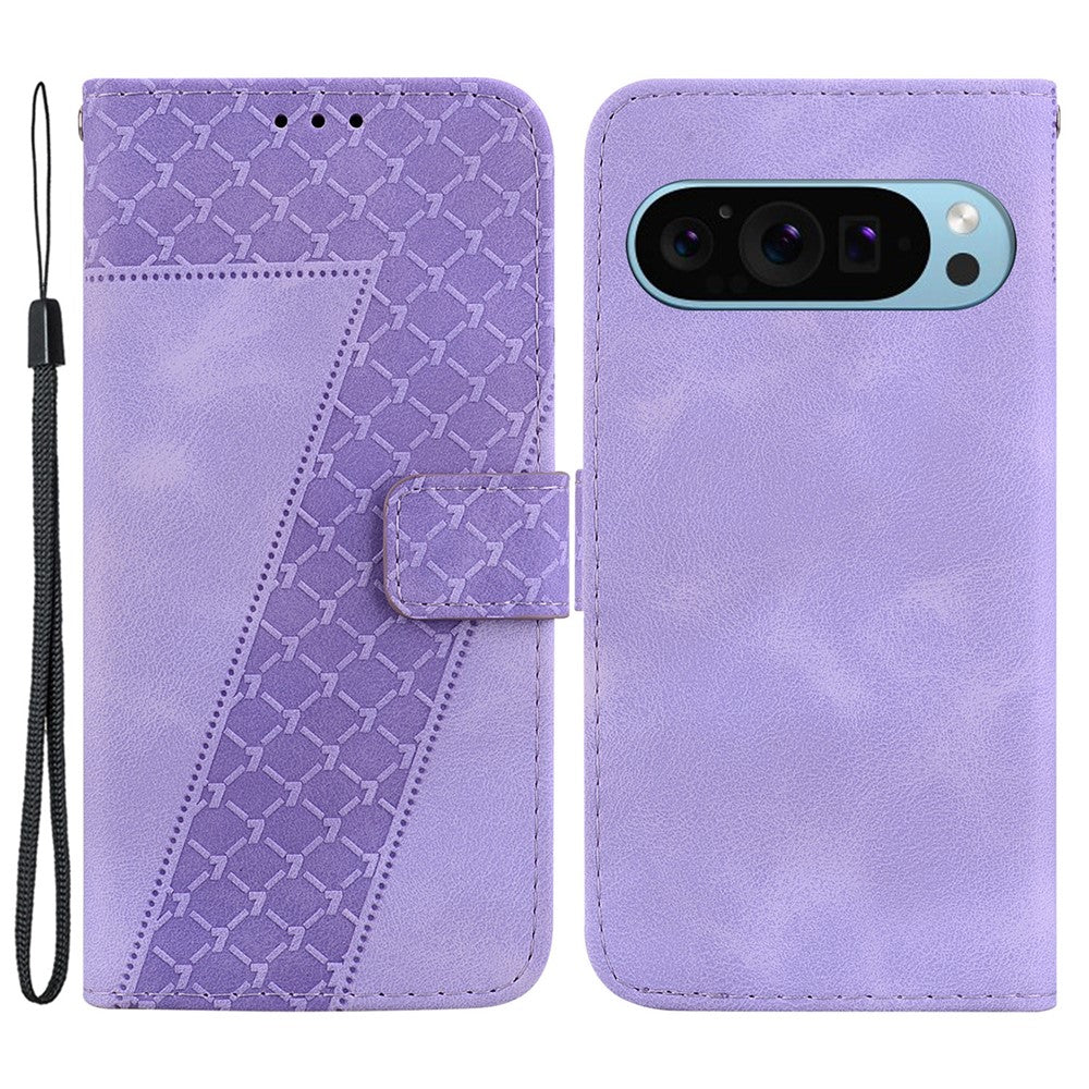 Pixel 9 Pro XL Leder-Wallet-Hülle – Mit Prägung & Ständer