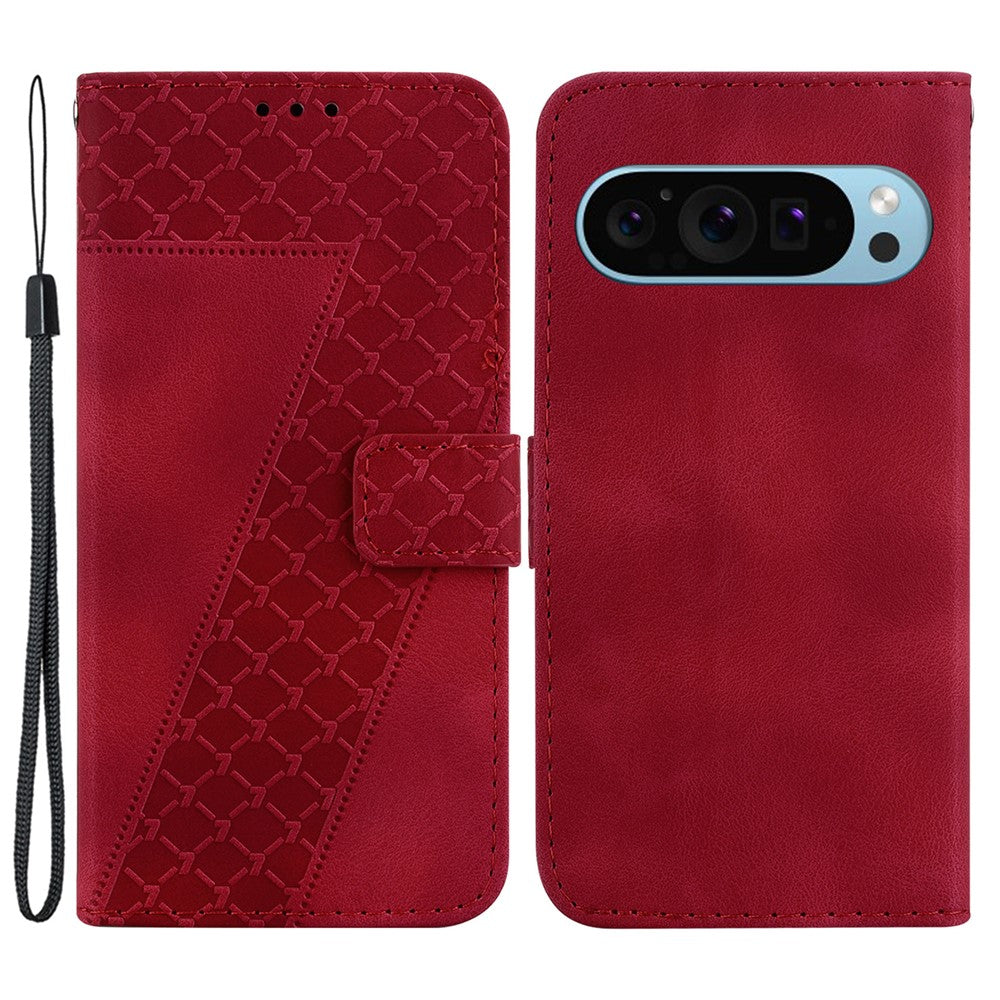 Pixel 9 Pro XL Leder-Wallet-Hülle – Mit Prägung & Ständer
