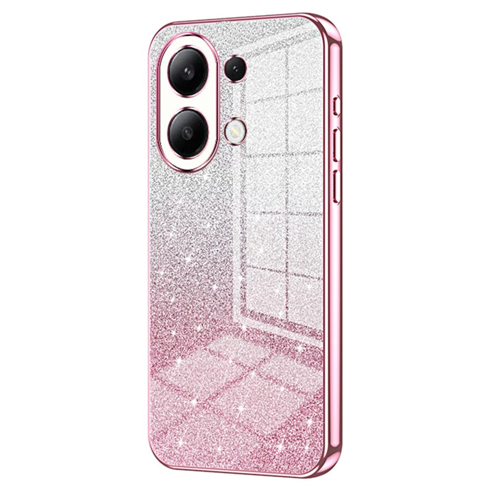 For Xiaomi Redmi Note 13 4G Cell Phone Cases Electroplated Drop Resistant Gradient Glitter TPU Shell