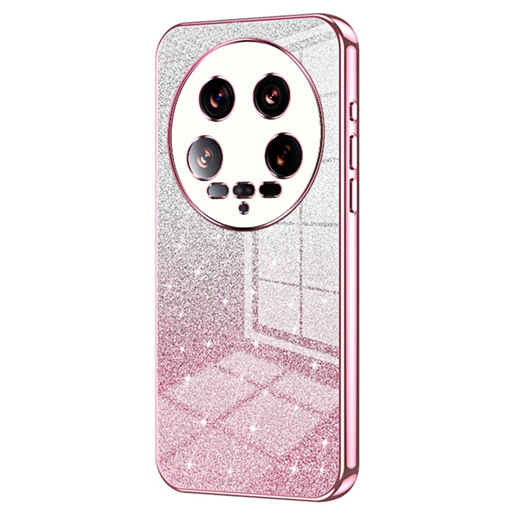 Phone Shell for Xiaomi 14 Ultra Electroplating Design Gradient Glitter Cell Phone Case
