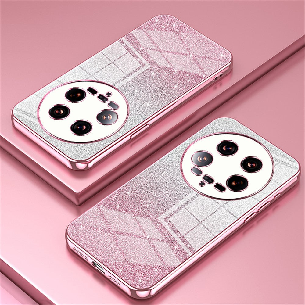Phone Shell for Xiaomi 14 Ultra Electroplating Design Gradient Glitter Cell Phone Case