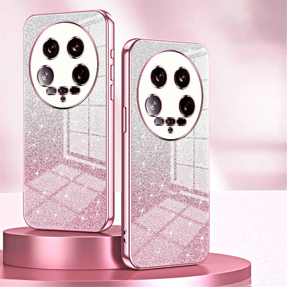 Phone Shell for Xiaomi 14 Ultra Electroplating Design Gradient Glitter Cell Phone Case