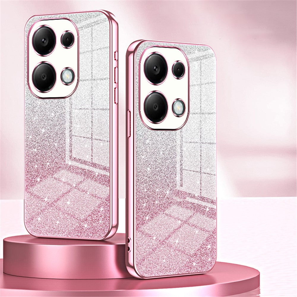 For Xiaomi Redmi Note 13 Pro 4G / Poco M6 Pro 4G Electroplating Shell Gradient Glitter Slim-Fit TPU Cell Phone Cases
