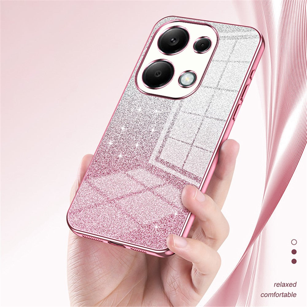 For Xiaomi Redmi Note 13 Pro 4G / Poco M6 Pro 4G Electroplating Shell Gradient Glitter Slim-Fit TPU Cell Phone Cases