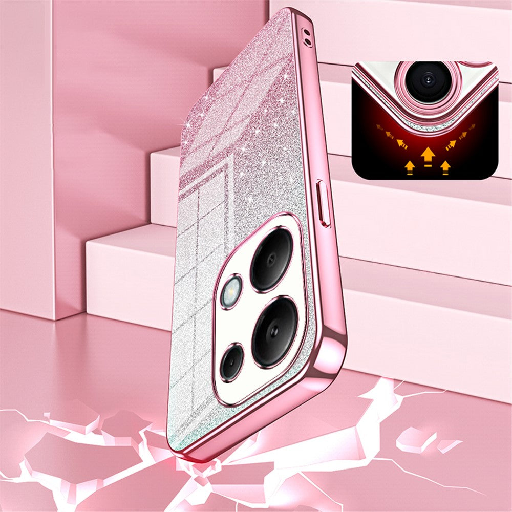 For Xiaomi Redmi Note 13 Pro 4G / Poco M6 Pro 4G Electroplating Shell Gradient Glitter Slim-Fit TPU Cell Phone Cases