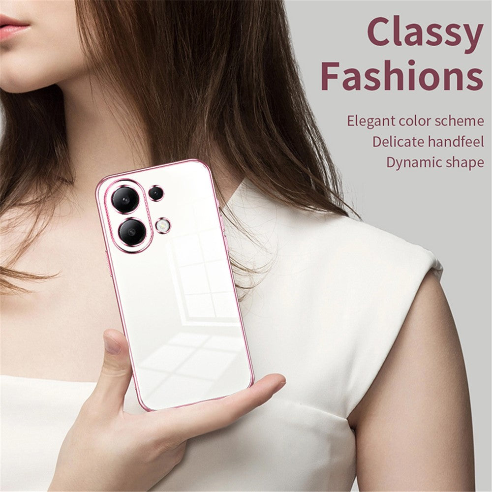 Back Shell for Xiaomi Redmi Note 13 4G Anti-fingerprint Electroplating TPU Cell Phone Case
