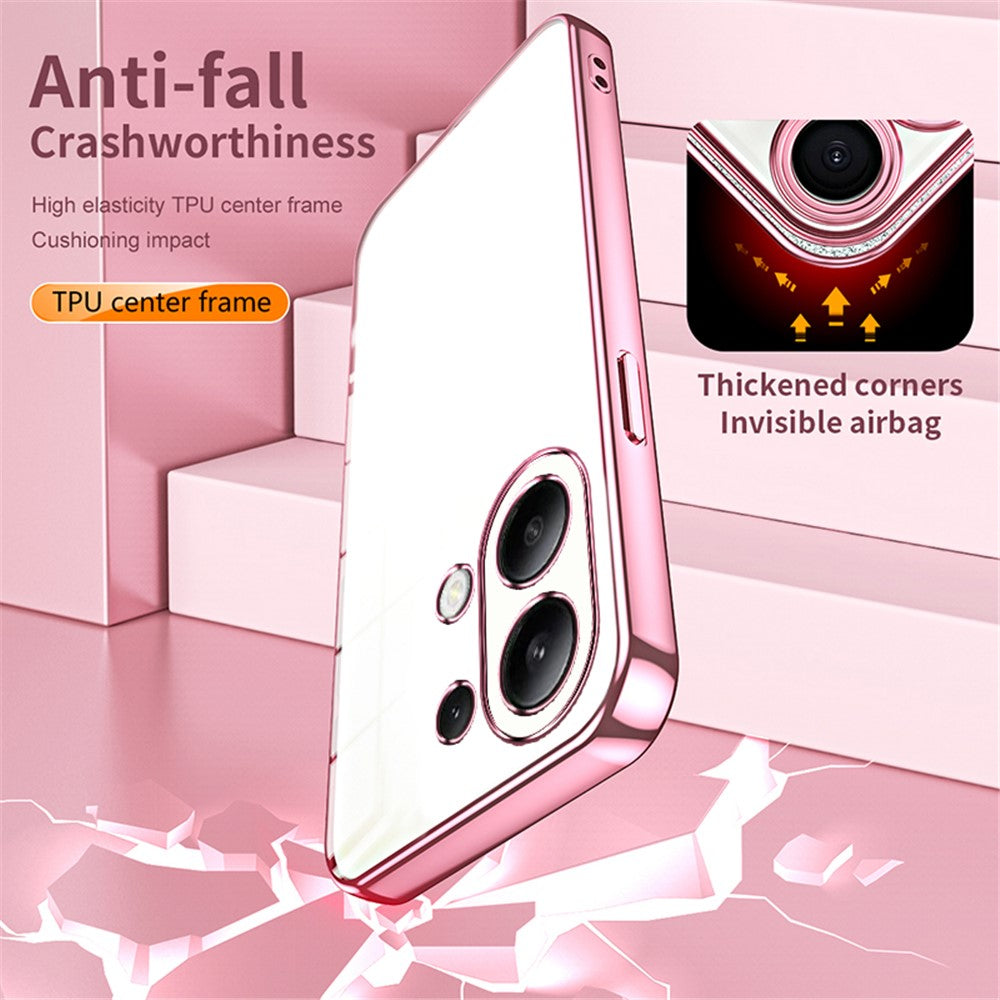 Back Shell for Xiaomi Redmi Note 13 4G Anti-fingerprint Electroplating TPU Cell Phone Case