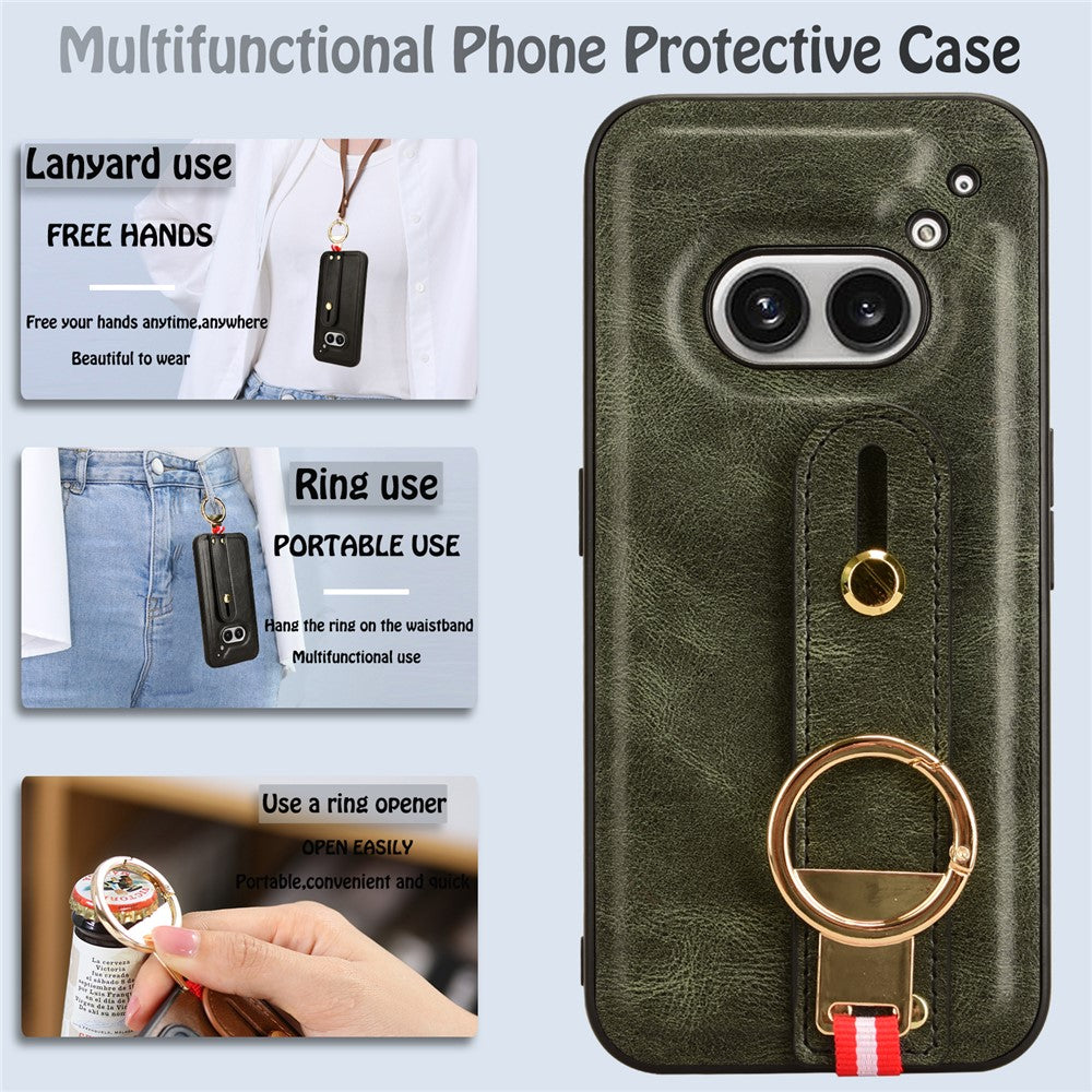 Nothing Phone (2a) Plus / Phone (2a) Handyhülle – Aus PU-Leder, PC & TPU, stoßfest, mit Flaschenöffner und Gürtel