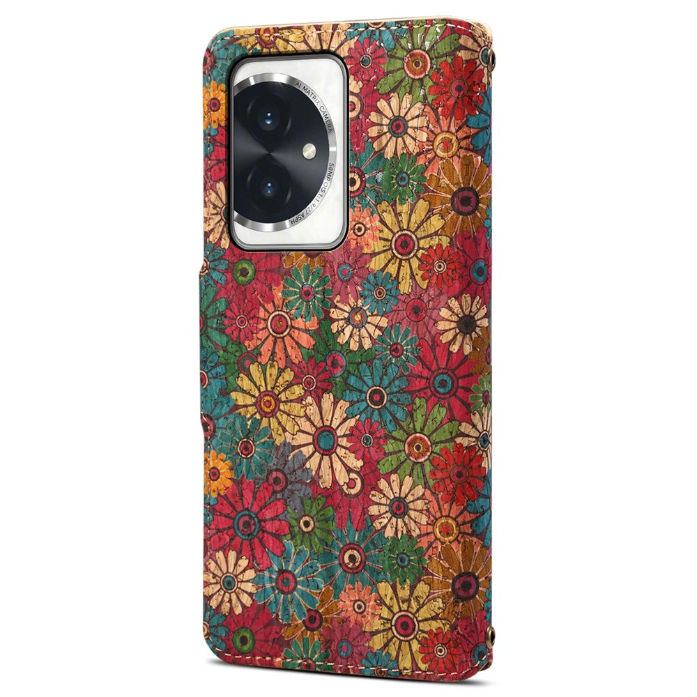 For Honor 100 5G Case Wallet Printing Flower Pattern Leather Phone Cover