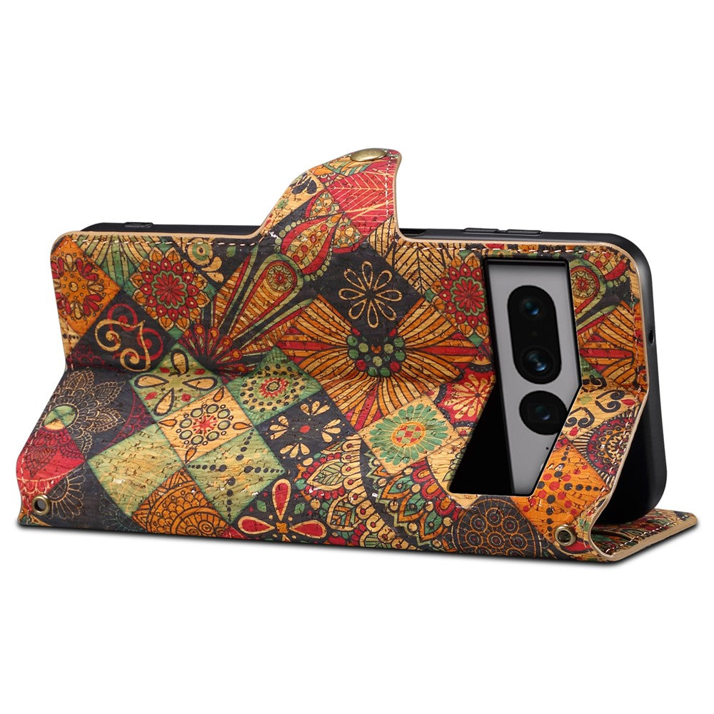 Pixel 7 Pro 5G Lederhülle – Mit Blumenmuster, Brieftasche & Ständer