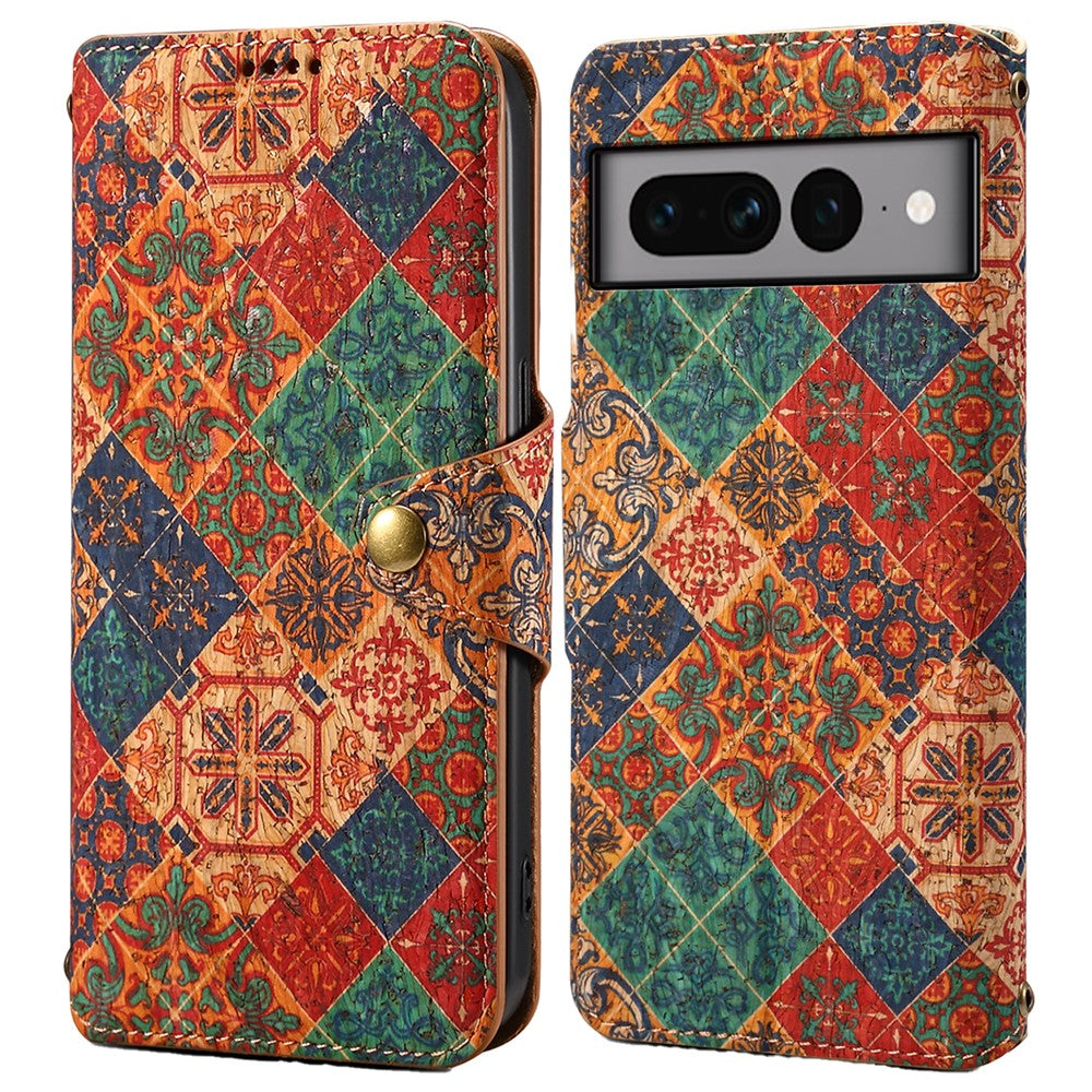 Pixel 7 Pro 5G Lederhülle – Mit Blumenmuster, Brieftasche & Ständer