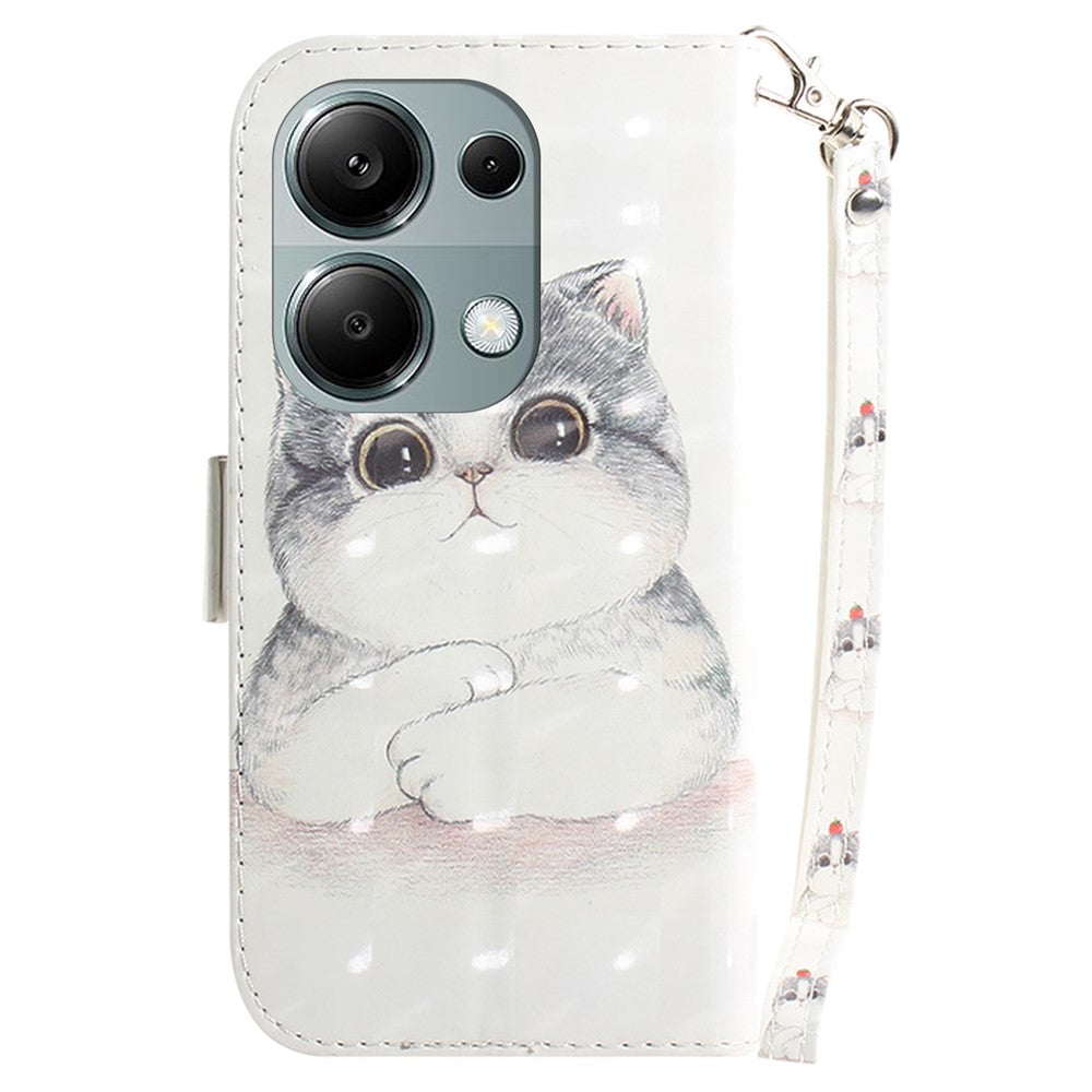For Xiaomi Redmi Note 13 Pro 4G / Poco M6 Pro 4G Case Wallet Pattern Printed Leather Cover with Strap