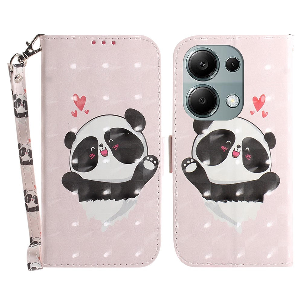 For Xiaomi Redmi Note 13 Pro 4G / Poco M6 Pro 4G Case Wallet Pattern Printed Leather Cover with Strap