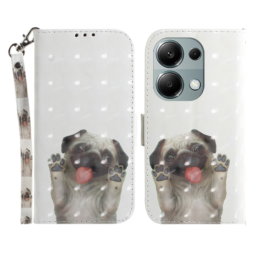 For Xiaomi Redmi Note 13 Pro 4G / Poco M6 Pro 4G Case Wallet Pattern Printed Leather Cover with Strap