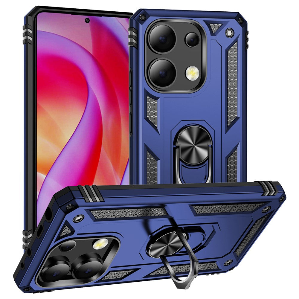For Xiaomi Redmi Note 13 4G Case PC+TPU Shockproof Phone Cover with Kickstand