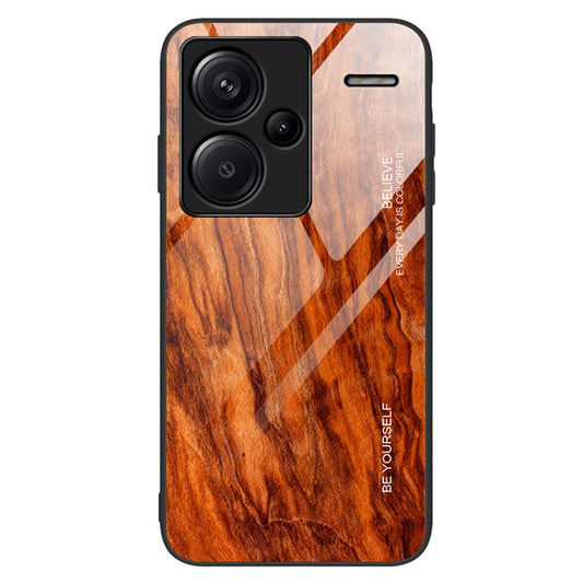 Xiaomi Redmi Note 13 Pro+ 5G Handyhülle – Gehäuse aus gehärtetem Glas + TPU- mit Holzstruktur