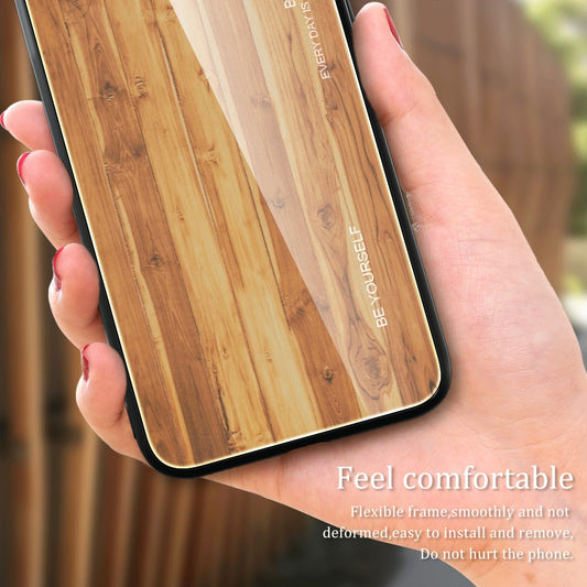 Xiaomi Redmi Note 13 Pro+ 5G Handyhülle – Gehäuse aus gehärtetem Glas + TPU- mit Holzstruktur