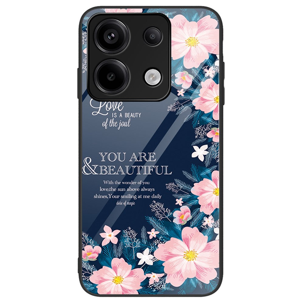 Phone Case for Xiaomi Redmi Note 13 Pro 5G / Poco X6 5G Cover Pattern Printing Tempered Glass+PC+TPU Shell