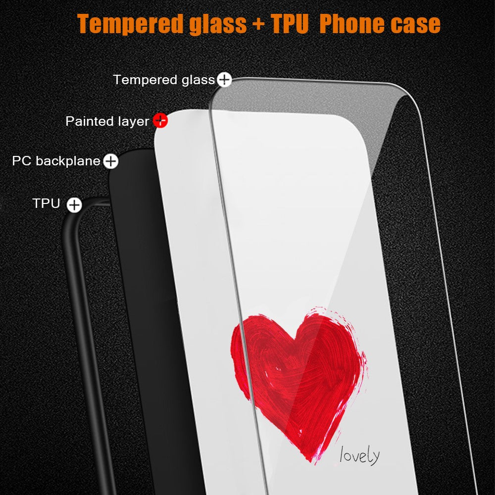 Phone Case for Xiaomi Redmi Note 13 Pro 5G / Poco X6 5G Cover Pattern Printing Tempered Glass+PC+TPU Shell