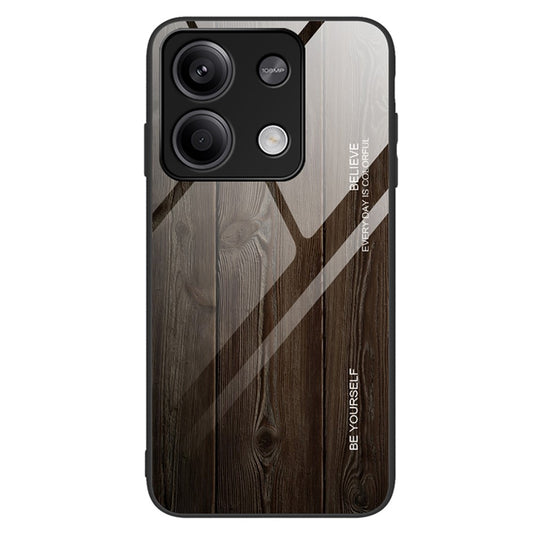 Xiaomi Redmi Note 13 5G Handyhülle – Gehärtetes Glasgehäuse, TPU-Rahmen, Holzstruktur