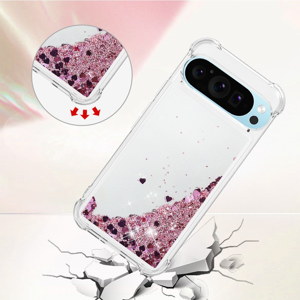 Pixel 9 Pro XL Glitzer-Hülle – Stoßfest & mit Treibsand