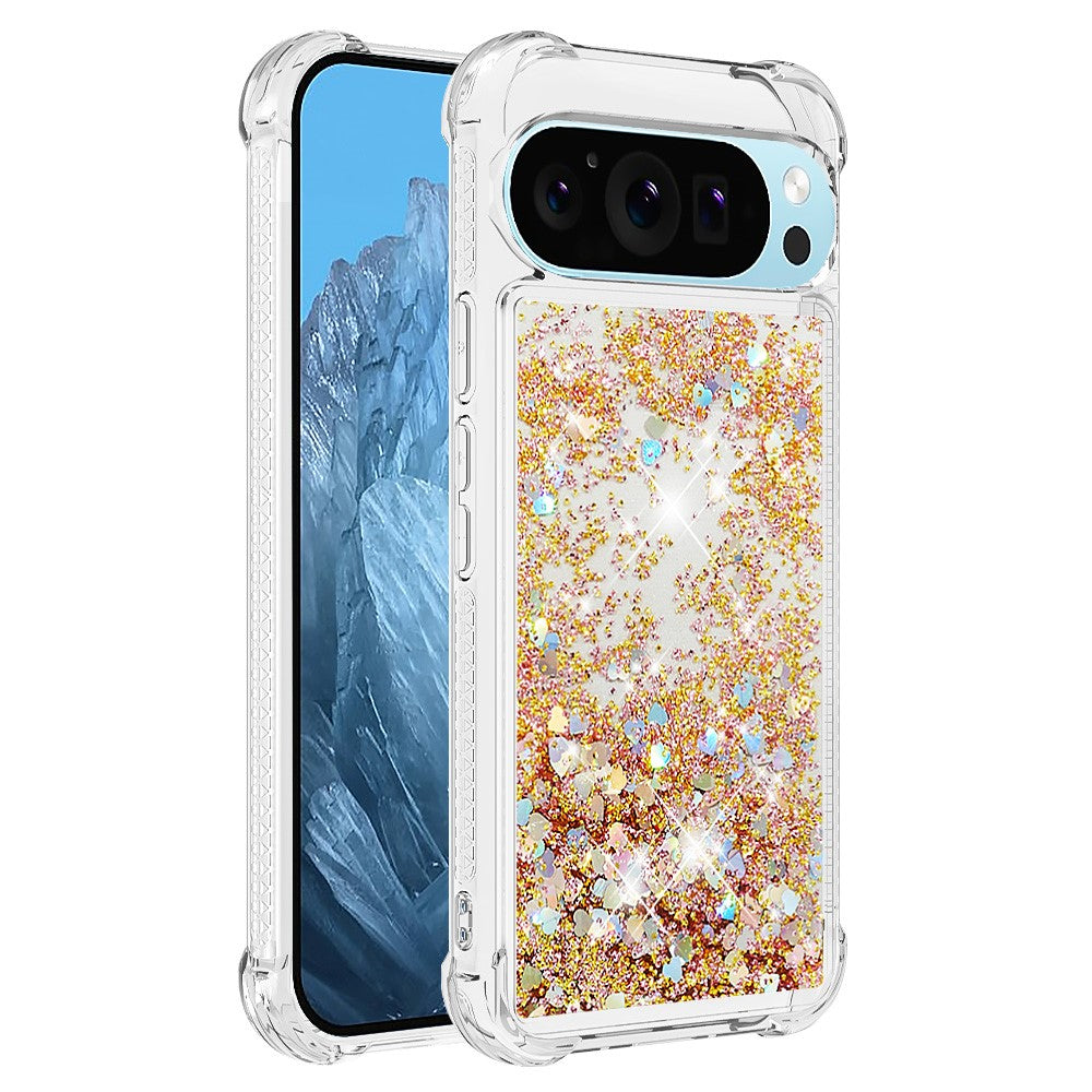 Pixel 9 Pro XL Glitzer-Hülle – Stoßfest & mit Treibsand