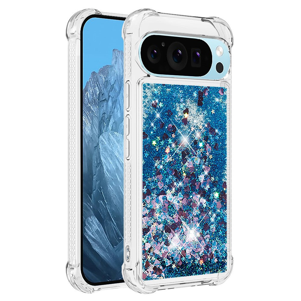 Pixel 9 Pro XL Glitzer-Hülle – Stoßfest & mit Treibsand