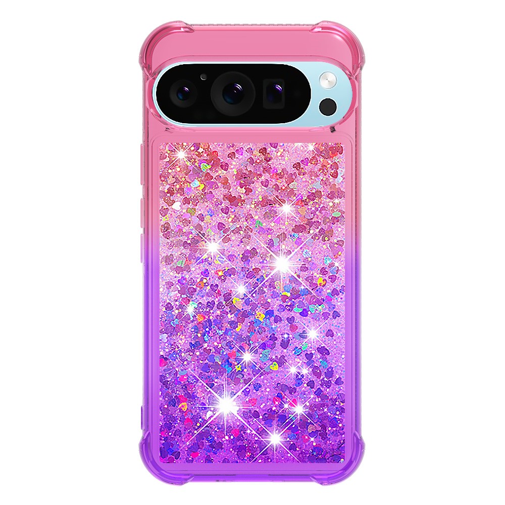 Pixel 9 / 9 Pro Glitter-Hülle – Farbverlauf mit funkelndem Puder