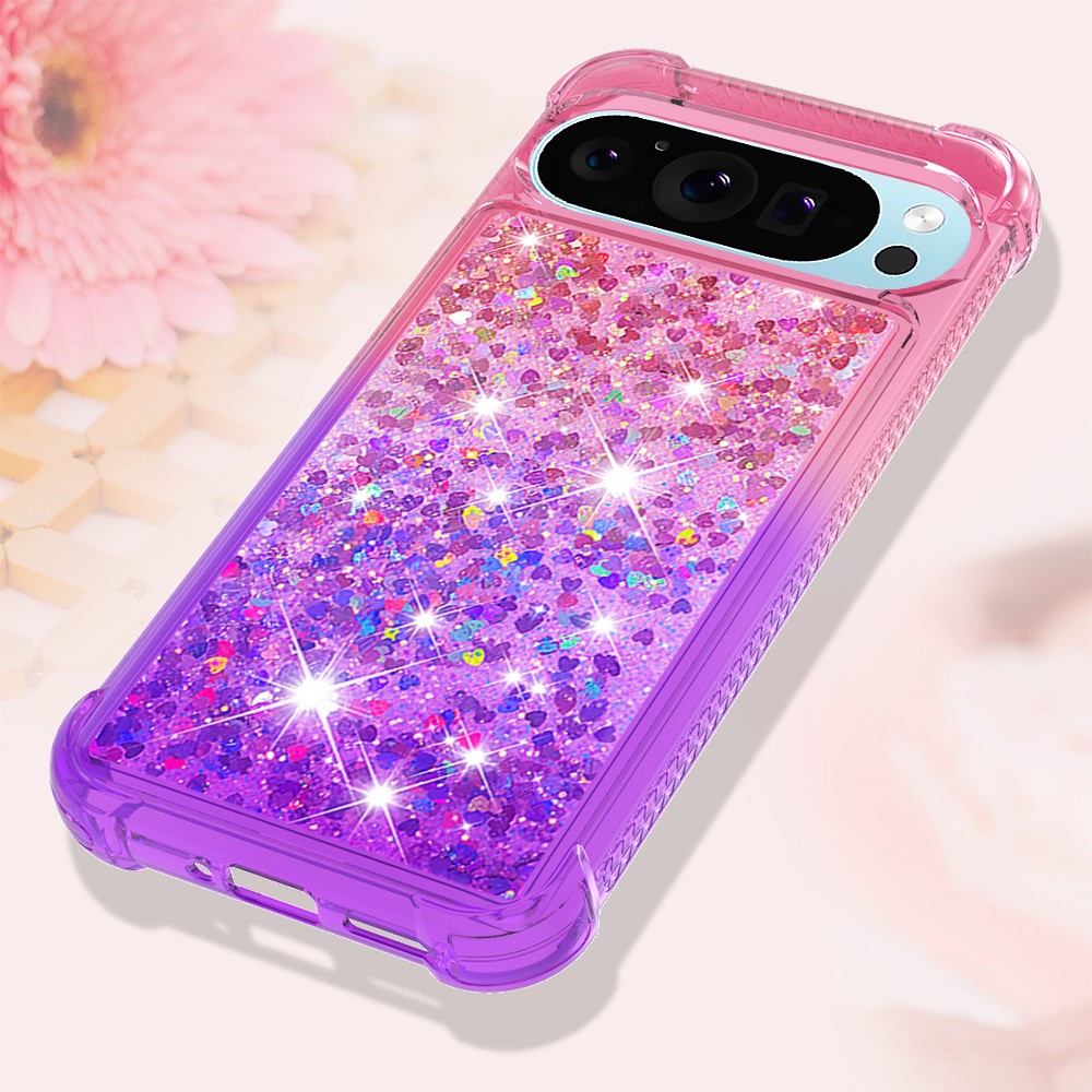 Pixel 9 / 9 Pro Glitter-Hülle – Farbverlauf mit funkelndem Puder