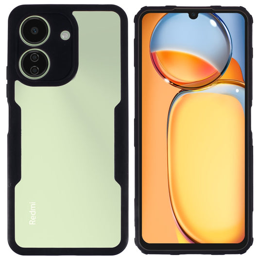 For Xiaomi Redmi 13C 4G / Poco C65 4G Case Acrylic + TPU Transparent Phone Cover with PET Film