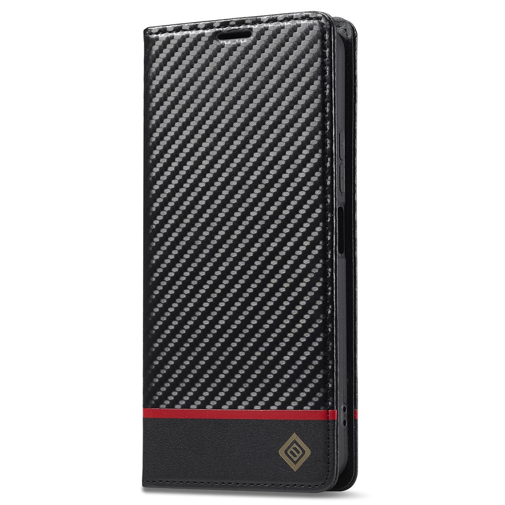 LC.IMEEKE For Xiaomi Redmi 13C 4G / 5G / 13R 5G / Poco M6 5G / Poco C65 4G Wallet Case PU Leather Carbon Fiber Texture Phone Cover