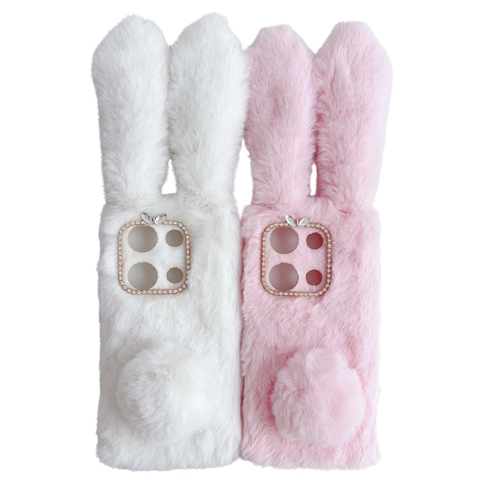 For Xiaomi Redmi Note 13 Pro 4G / Poco M6 Pro 4G TPU Case 3D Bunny Ears Furry Hairball Back Phone Cover