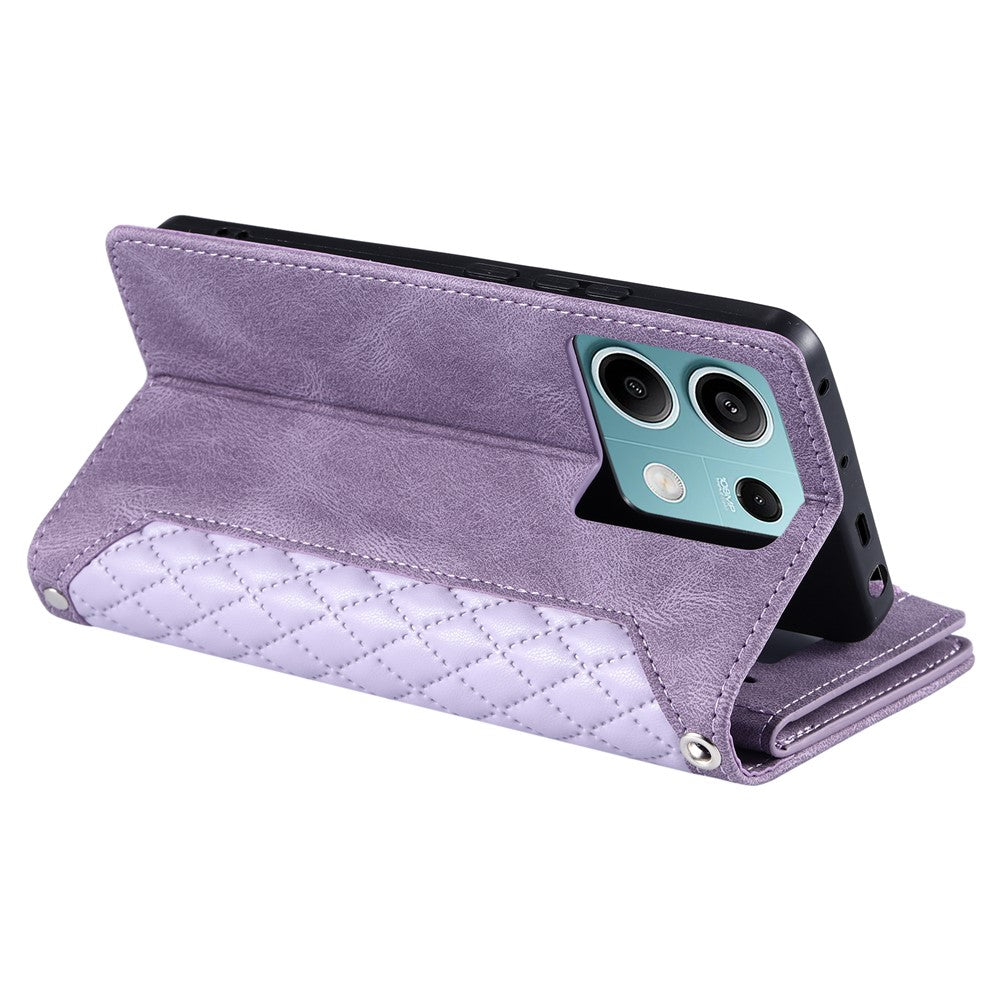 For Xiaomi Redmi Note 13 5G Zipper Pocket Phone Case PU Leather Wallet Phone Cover