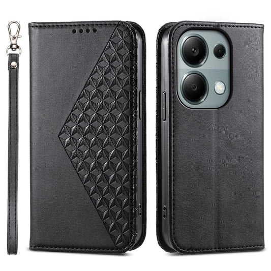 Xiaomi Redmi Note 13 Pro 4G Handyhülle – aus PU-Leder mit Rauten-Aufdruck, Brieftaschen