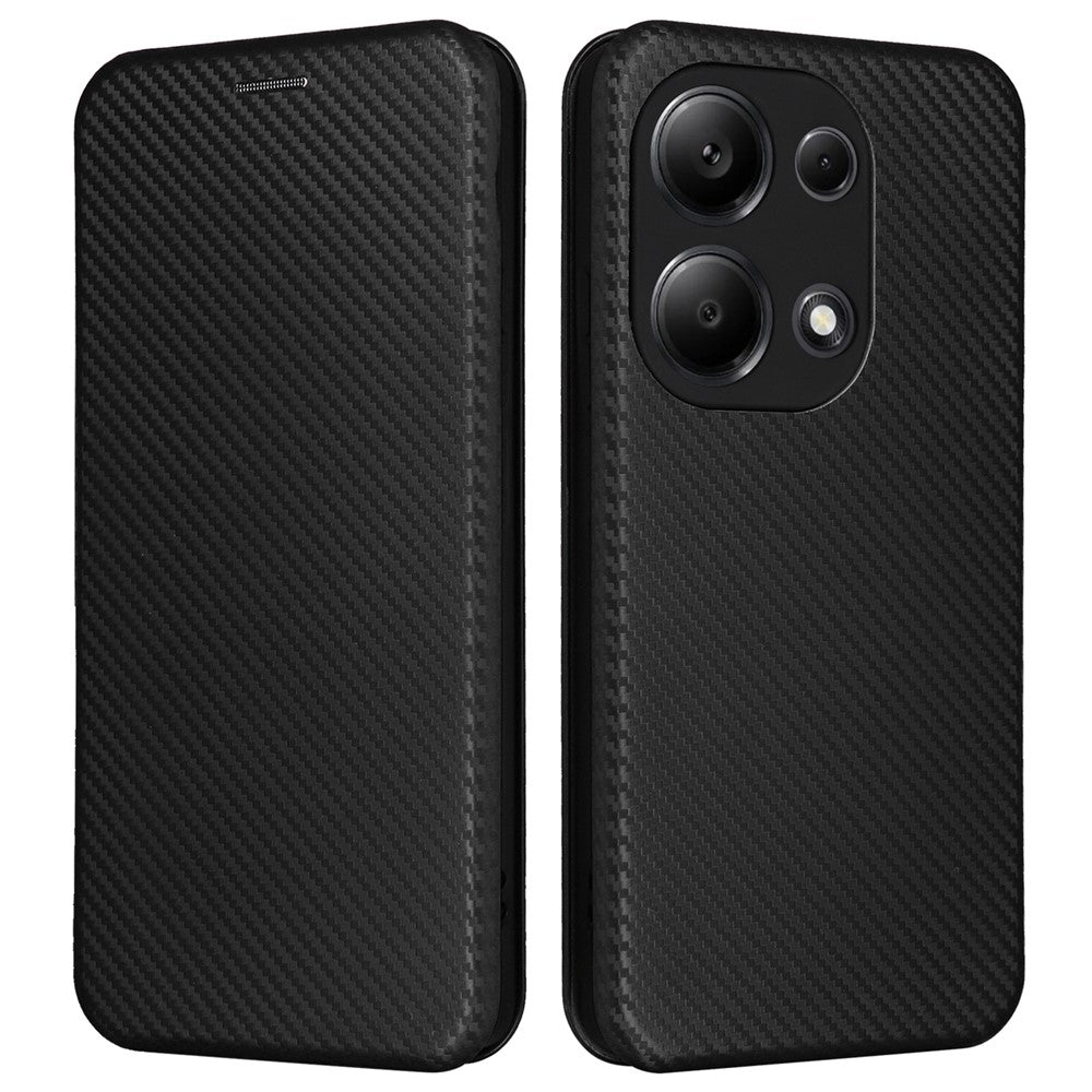 For Xiaomi Redmi Note 13 Pro 4G / Poco M6 Pro 4G Case Carbon Fiber Texture PU Leather Phone Cover