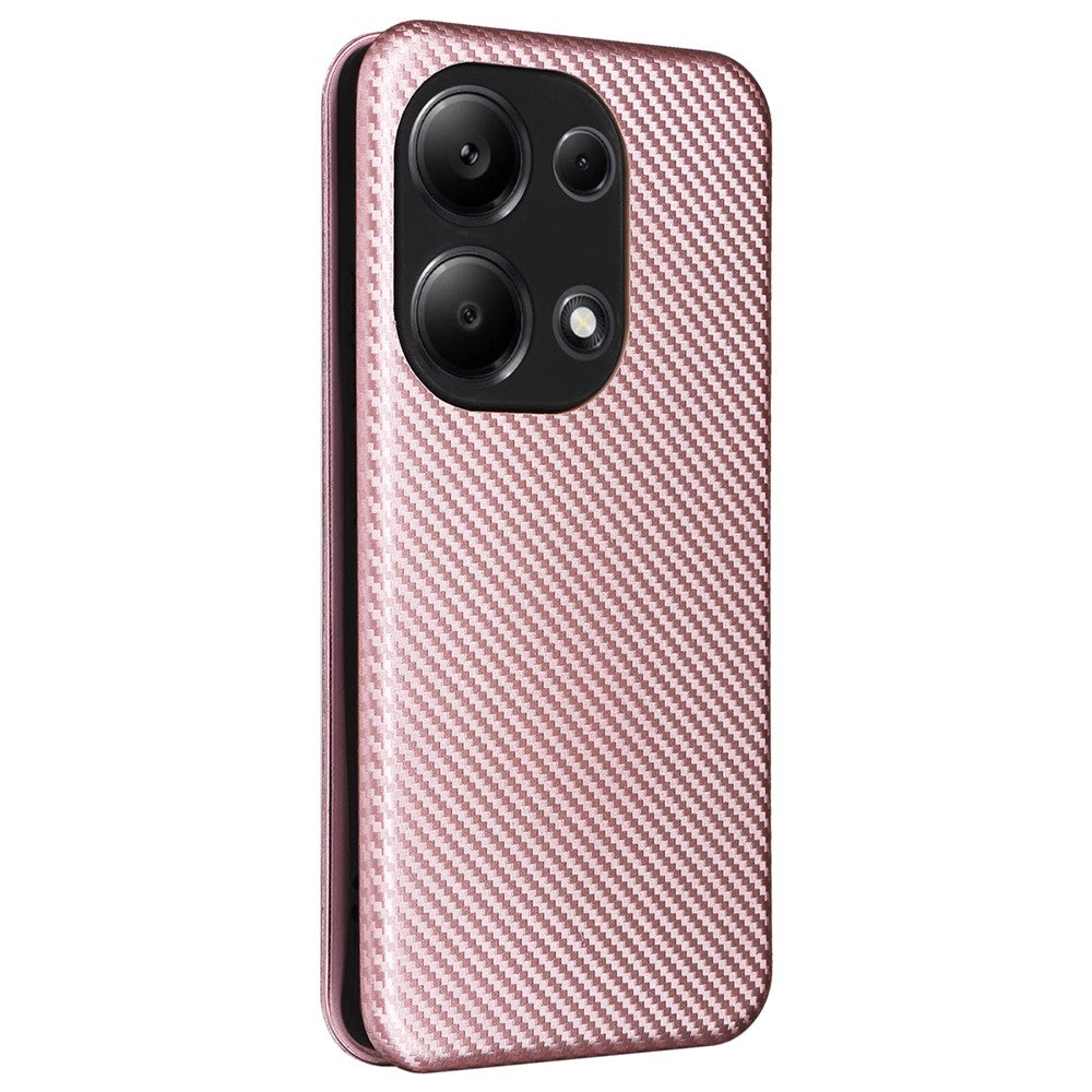 For Xiaomi Redmi Note 13 Pro 4G / Poco M6 Pro 4G Case Carbon Fiber Texture PU Leather Phone Cover