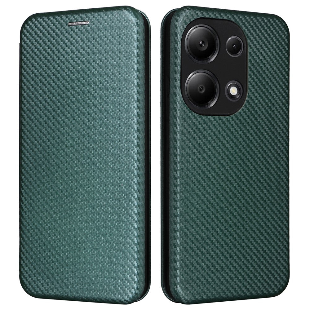 For Xiaomi Redmi Note 13 Pro 4G / Poco M6 Pro 4G Case Carbon Fiber Texture PU Leather Phone Cover