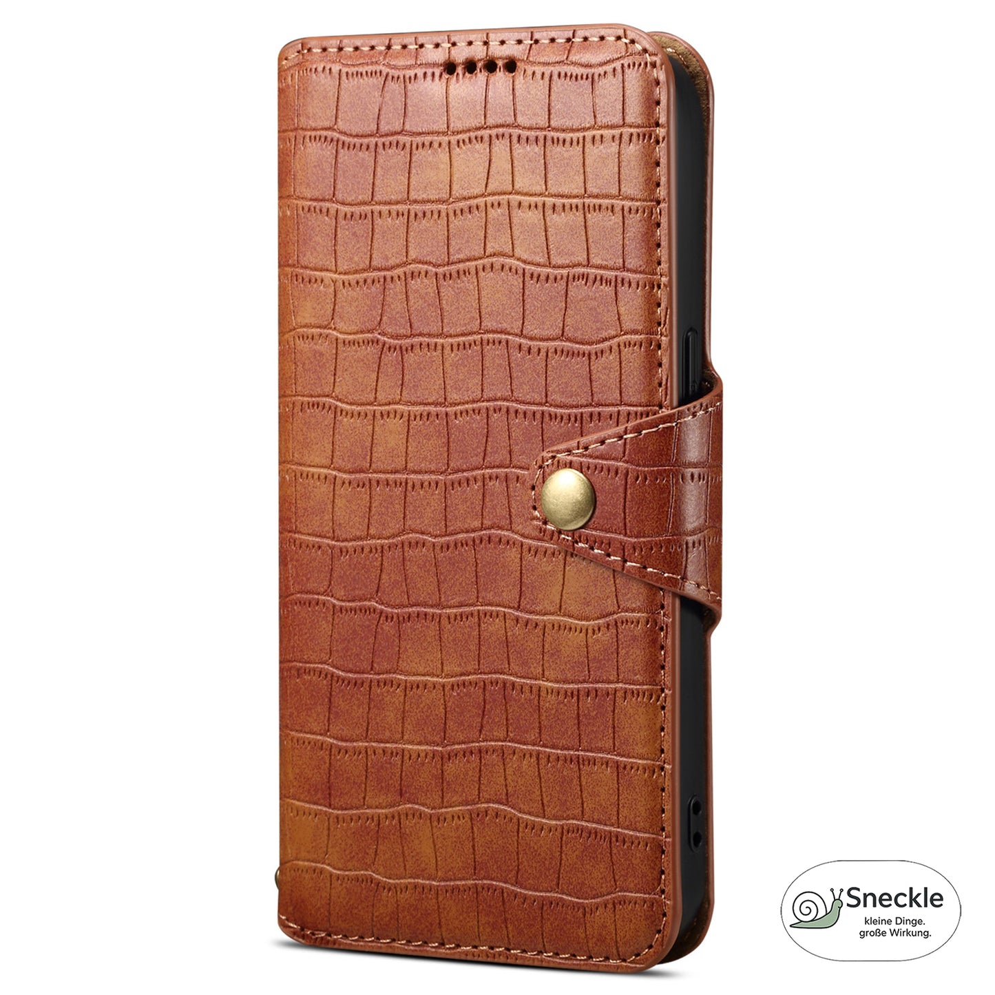 Galaxy A32/M32 5G Leder-Hülle – Krokodil-Muster – Mit Standfunktion