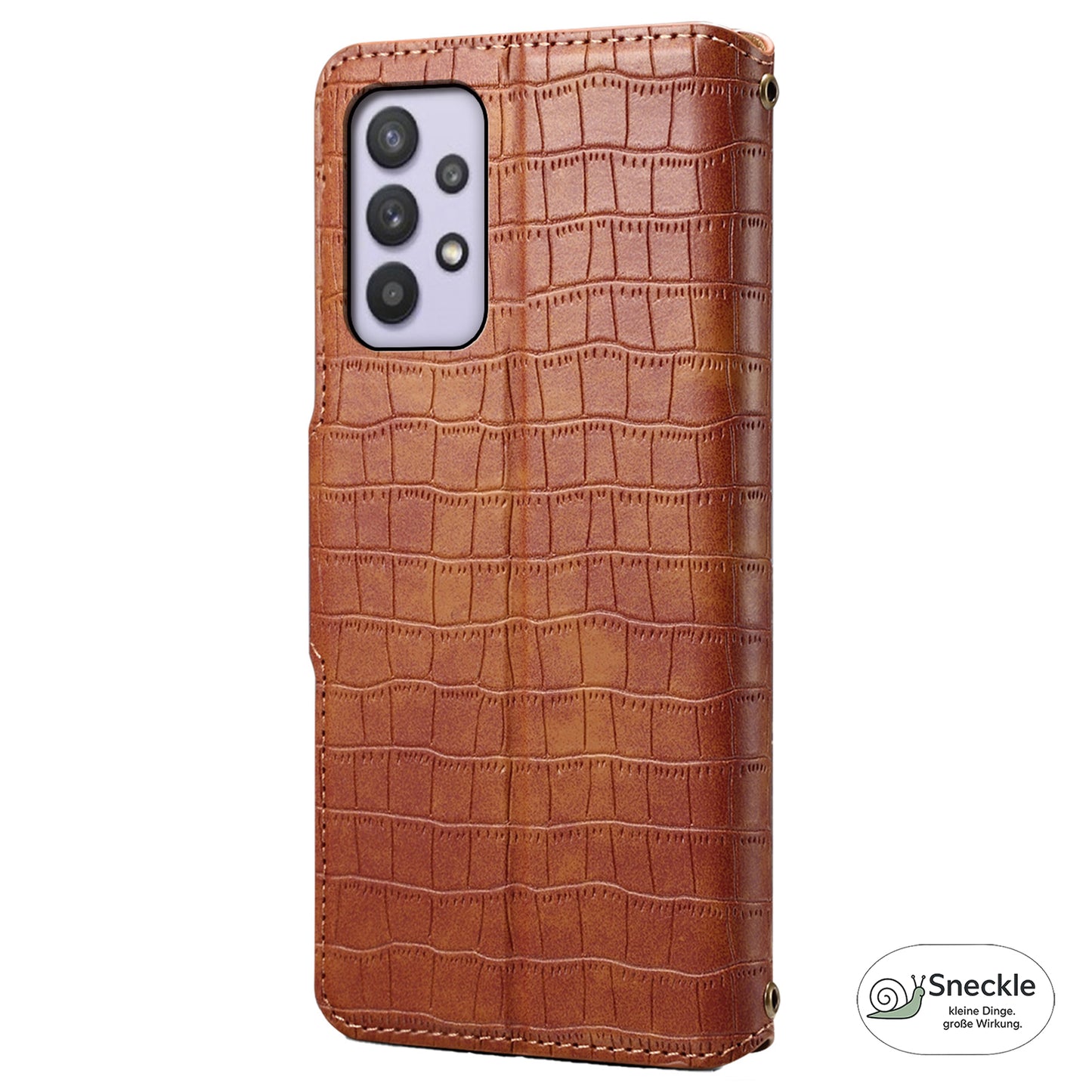 Galaxy A32/M32 5G Leder-Hülle – Krokodil-Muster – Mit Standfunktion