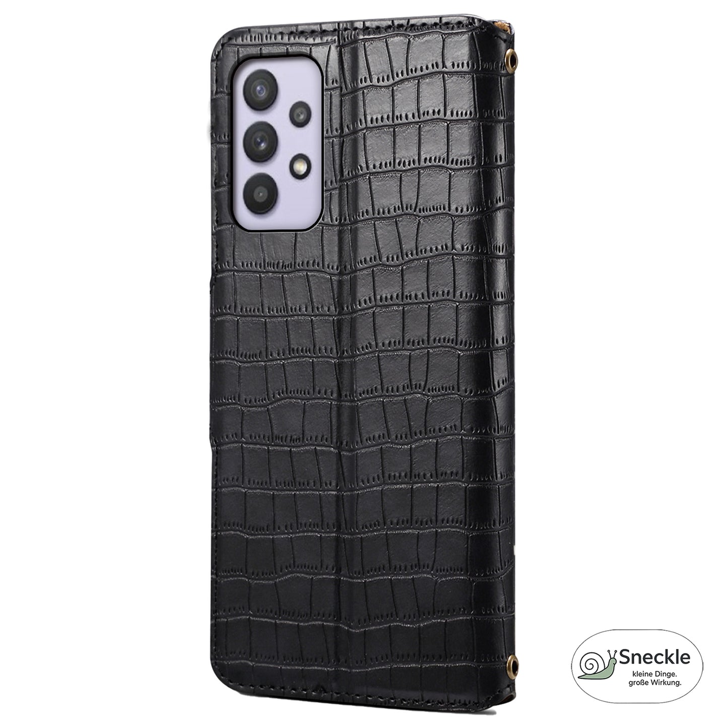 Galaxy A32/M32 5G Leder-Hülle – Krokodil-Muster – Mit Standfunktion